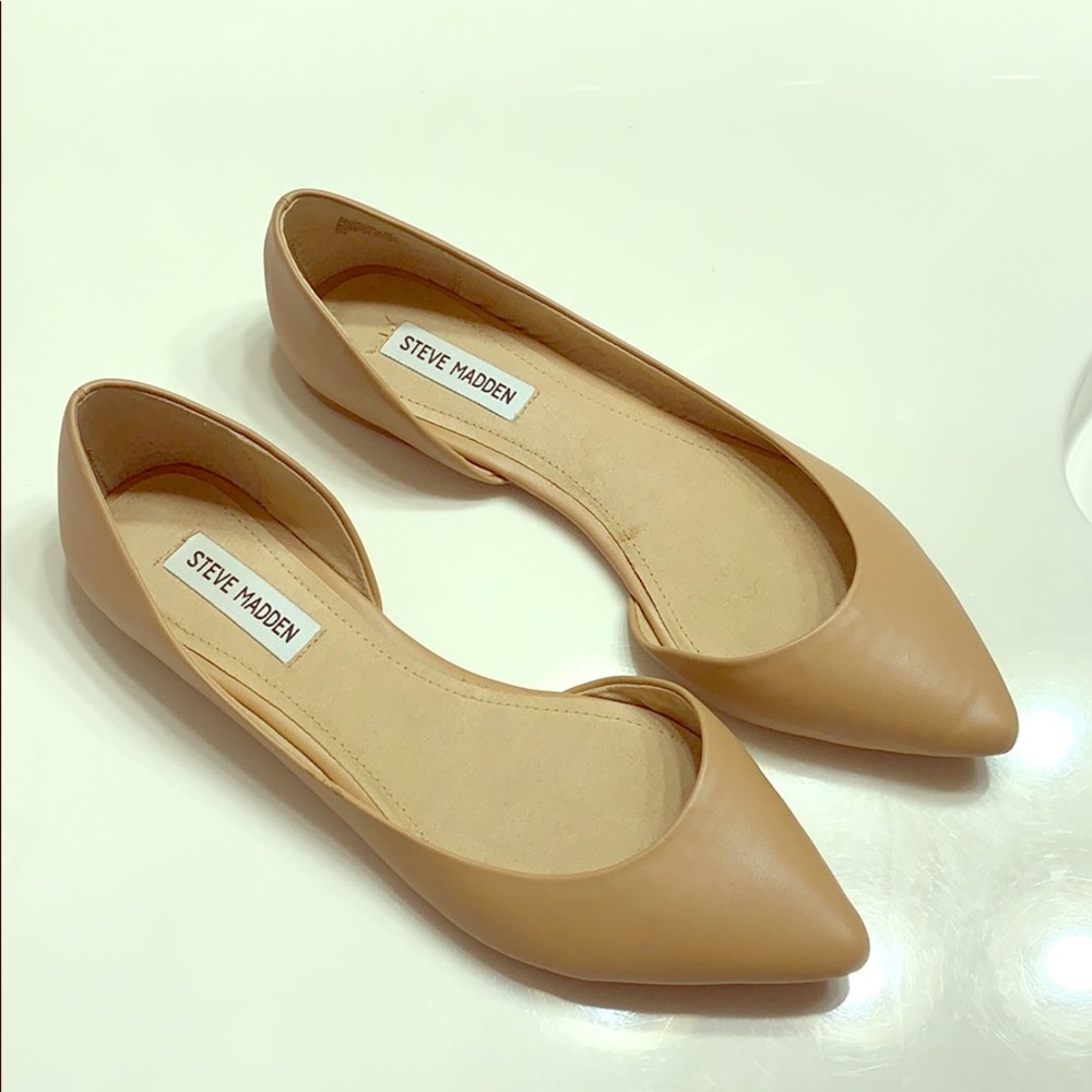 Euc camel color Steve Madden point toe flats sz10